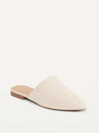Linen-Blend Pointy-Toe Mule Flats for Women | Old Navy (CA)