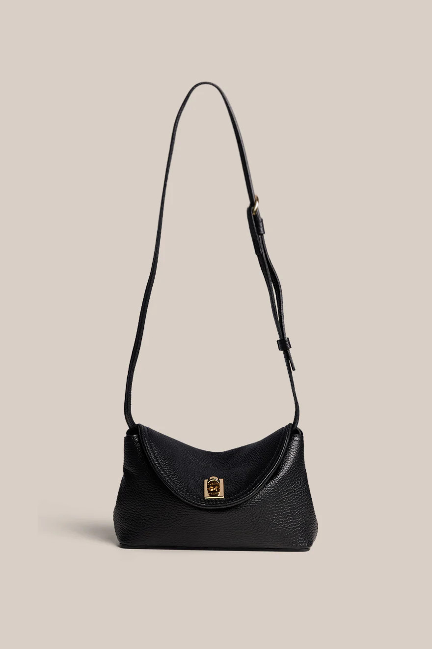 Sloane Mini Black Leather Crossbody Clutch | VESTIRSI