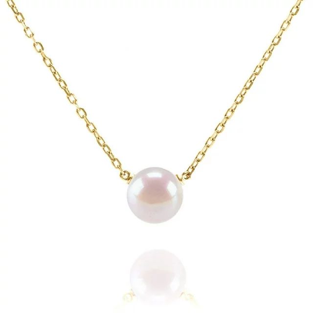 PAVOI 14K Yellow Gold Plated Freshwater Cultured AAA+ Pearl Pendant | Walmart (US)