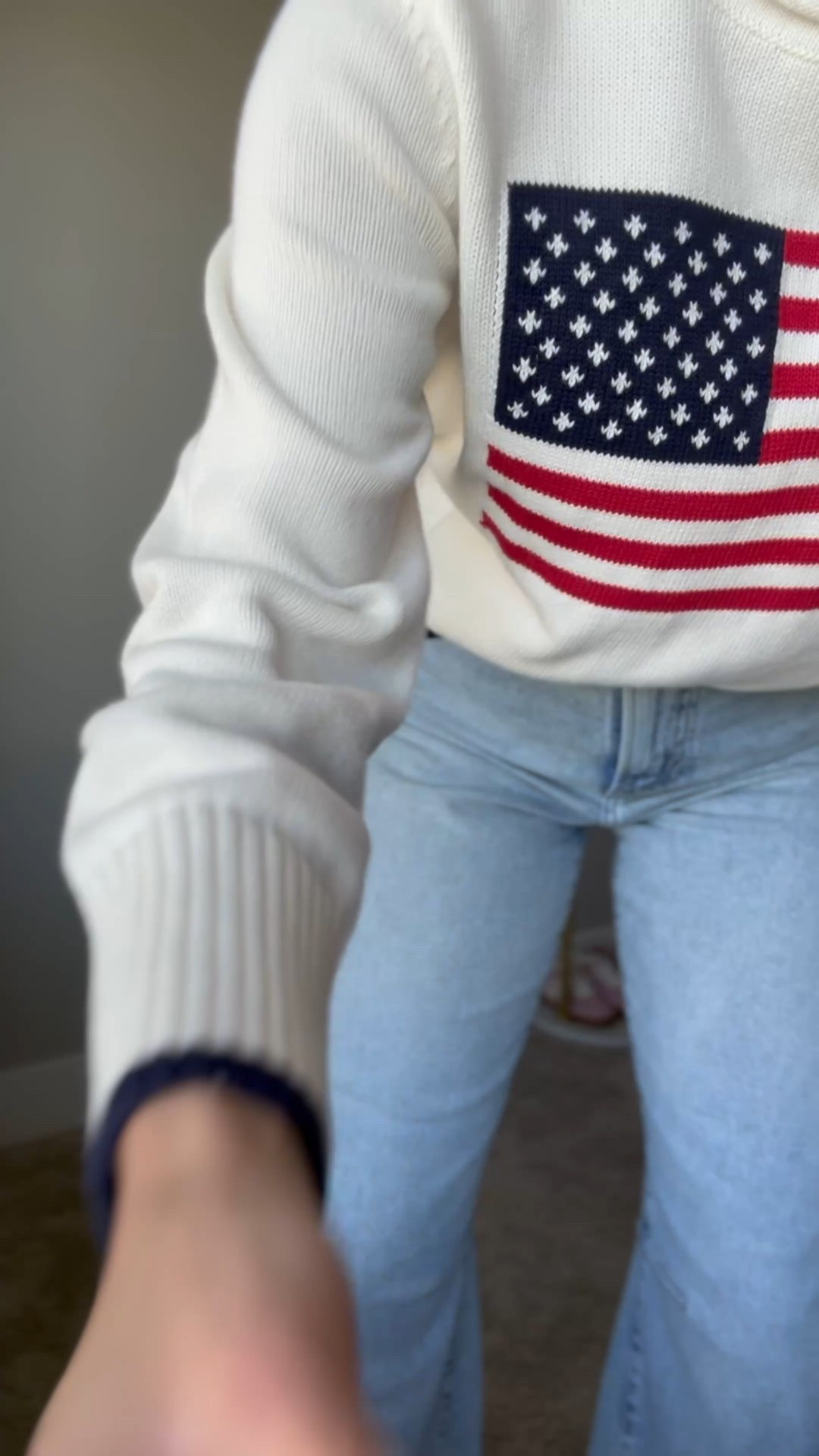 Obsessed with my American flag sweater! These barrel jeans are perfect. All true to size! 

#LTKStyleTip #LTKSeasonal #LTKFindsUnder100
