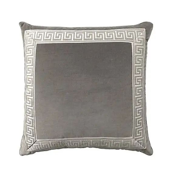 Charcoal Grey Designer Velvet Pillow Cover Grey White Greek | Etsy | Etsy (US)