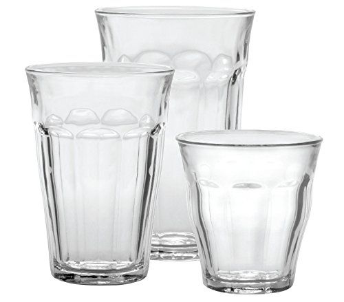 Duralex CC1/18 Made In France Picardie 18-Piece Clear Drinking Glasses & Tumbler Set: Set includes:  | Amazon (US)