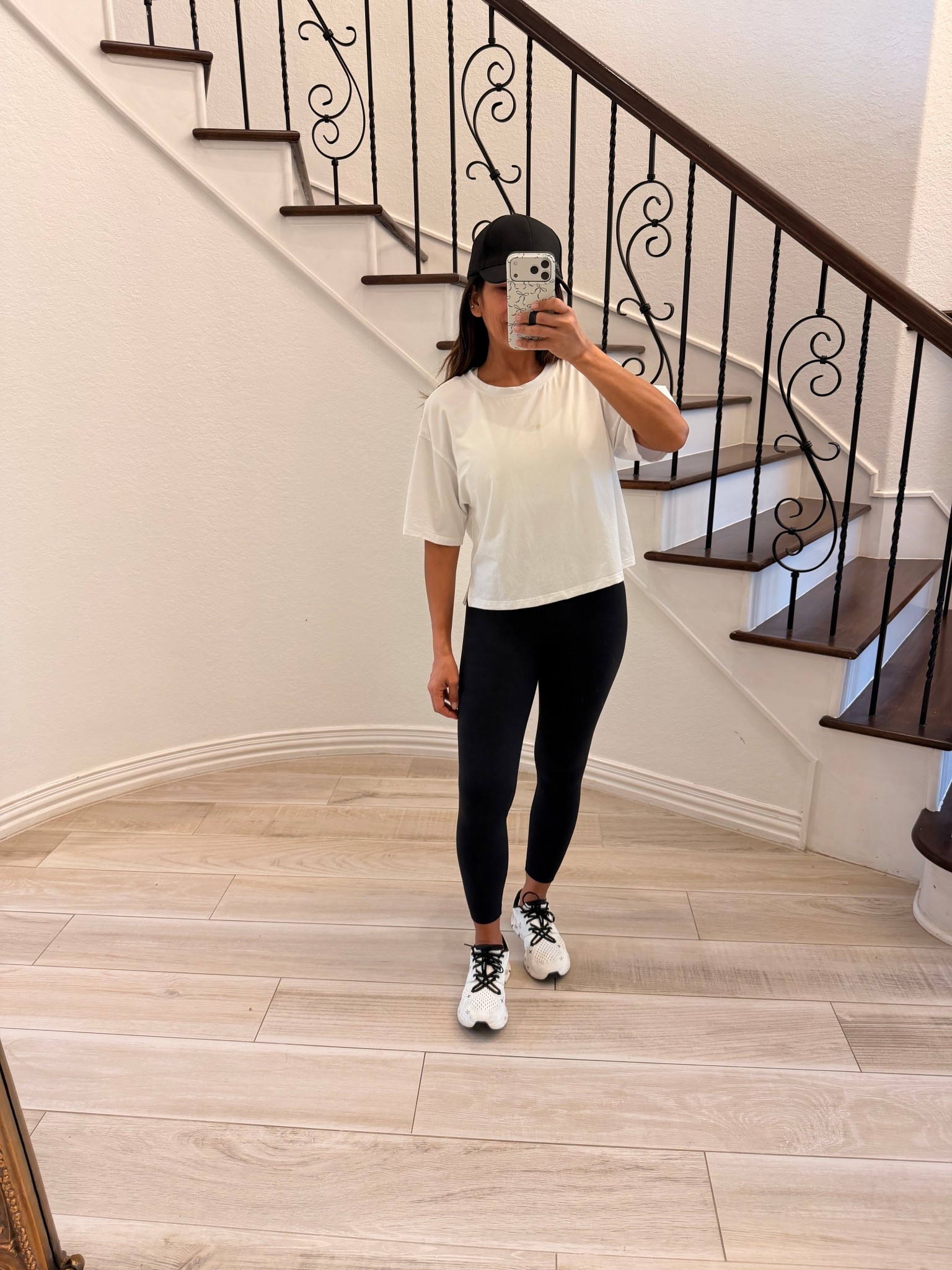 I’m 5’2” 118#ish for reference 
Active top in small tts
Leggings XS tts
Shoes that I wore to the gym, workout outfit as a midlife mom in 50’s 

#LTKPetite #LTKActive #LTKFindsUnder50