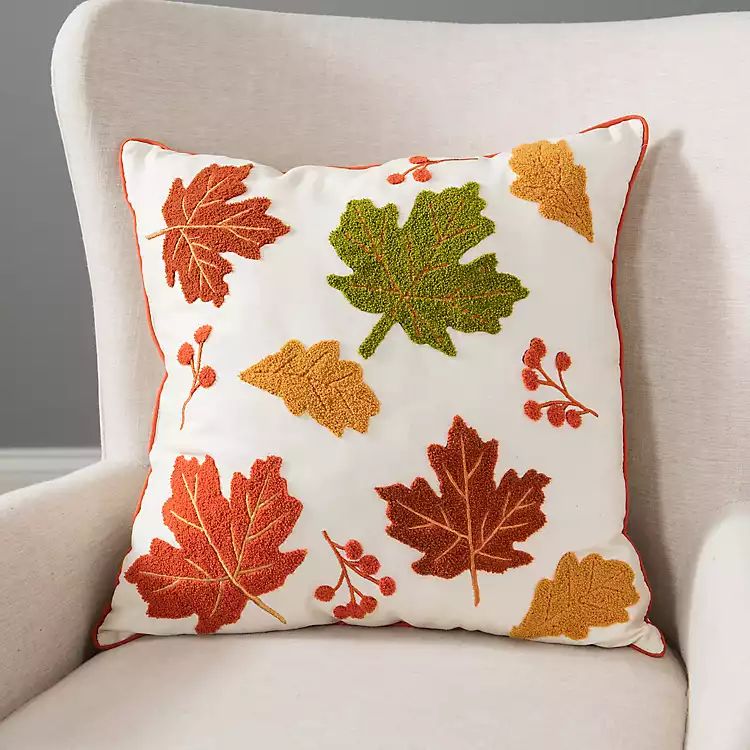 New!Multi Colored Leaves Pillow | Kirkland's Home