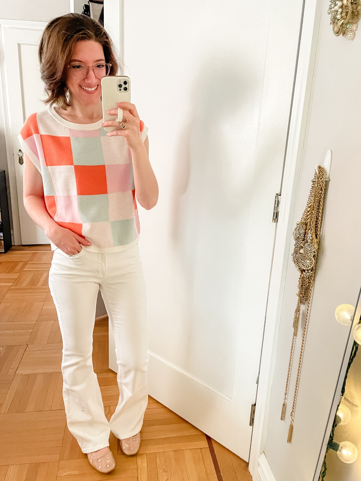 Sweater tank: TTS
Flare jeans: TTS
Mesh flats: TTS

#LTKWorkwear #LTKStyleTip #LTKSummerSales