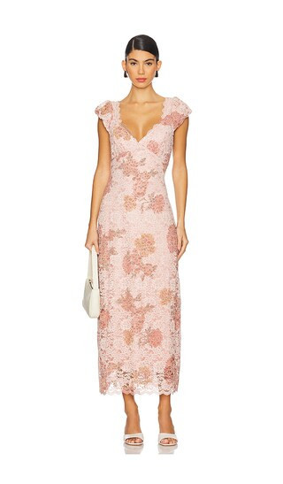 Free People x REVOLVE Butterfly Babe Lace Maxi Dress in Blush. - size M | Revolve Clothing (Global)