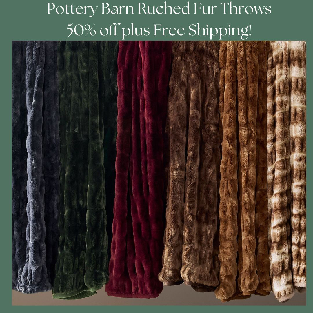 Pottery Barn Ruched Fur Throws in Multiple color options 50% off plus free shipping

Great Christmas Gifts 

 #LTKGiftGuide #LTKHoliday #LTKHome