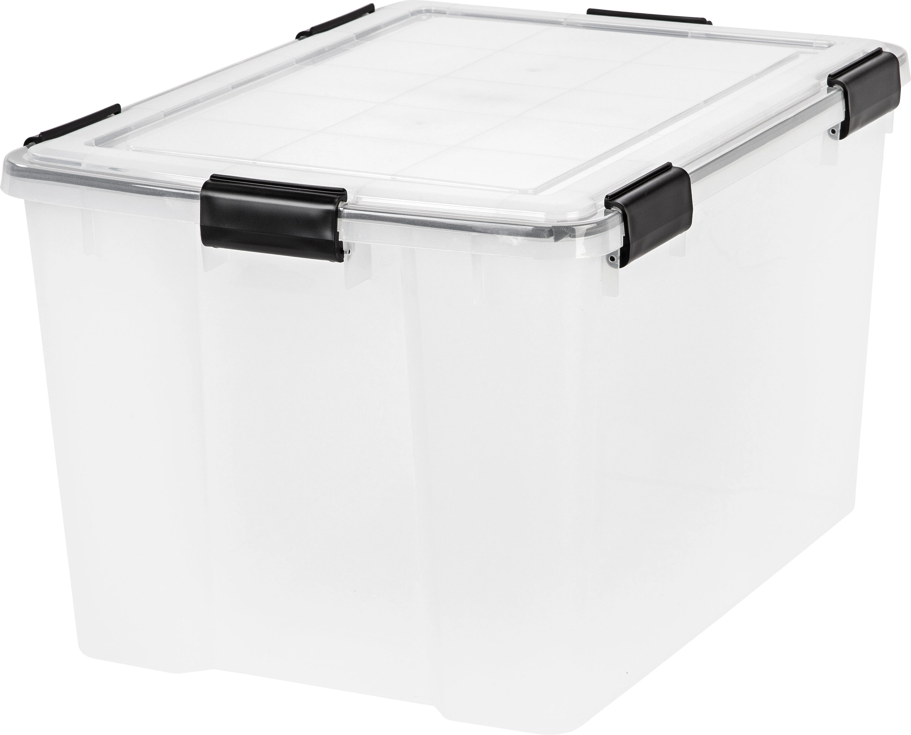 IRIS WeatherPro Large 18.5 -Gallons ( 74 -Quarts ) Clear Stackable Tote with Latching Lid | 110586 | Lowe's