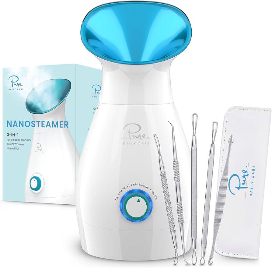 NanoSteamer Large 3-in-1 Nano Ionic Facial Steamer with Precise Temp Control - Humidifier - Unclo... | Amazon (US)