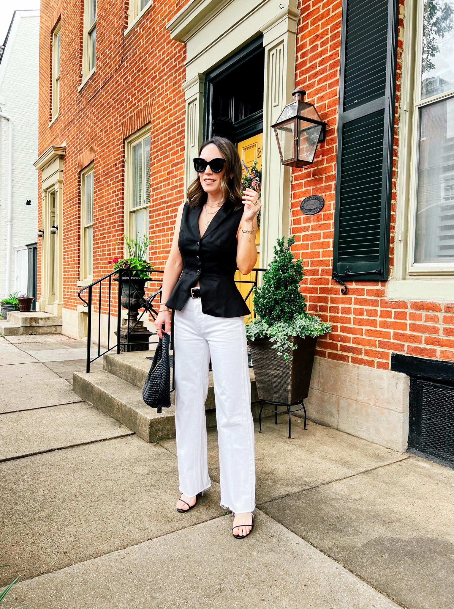Styling white jeans with a black vest for summer 

#LTKSeasonal #LTKOver40
