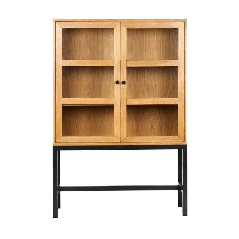 Better Homes & Gardens Ezra China Cabinet, Light Honey Finish | Walmart (US)