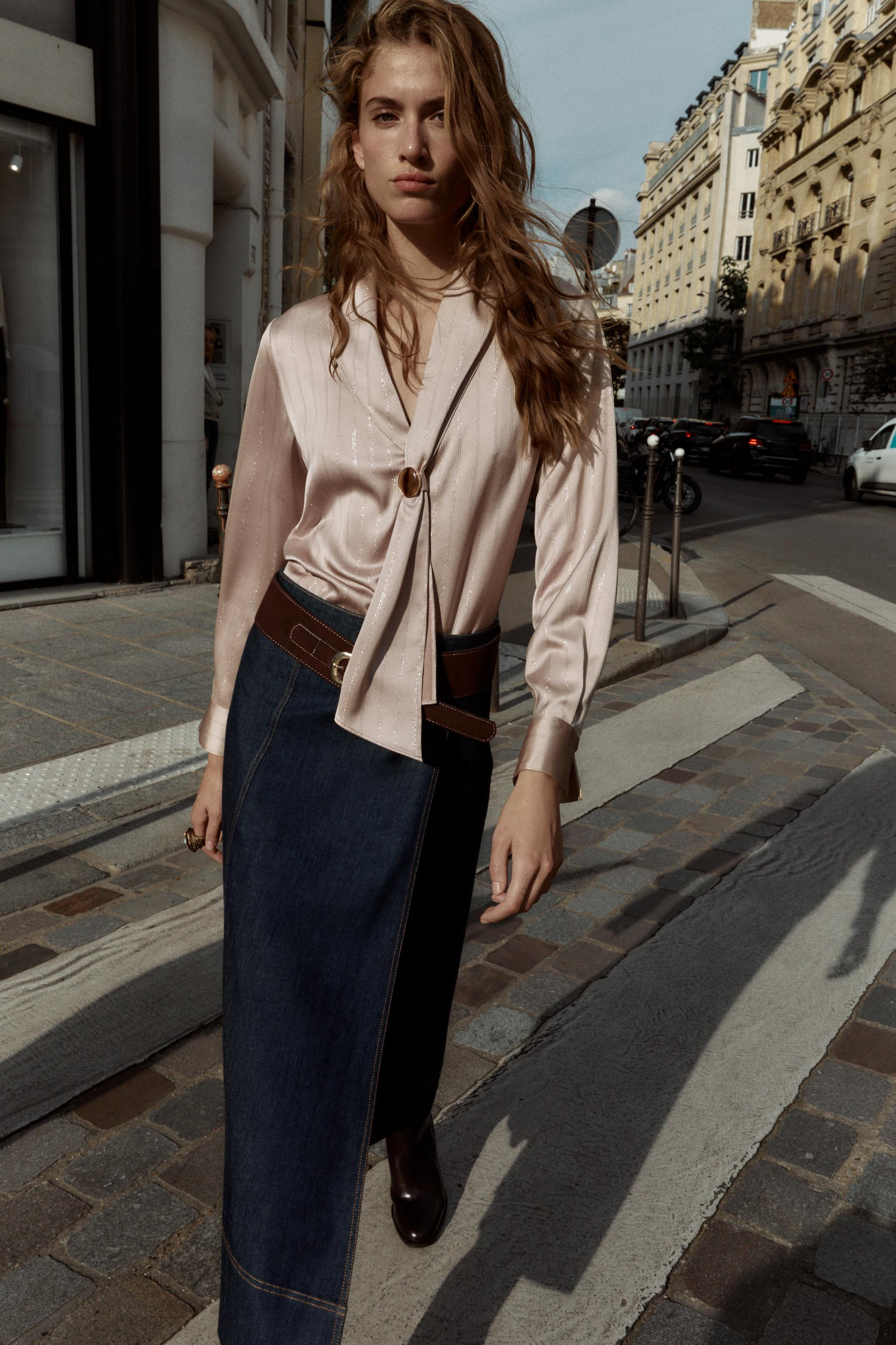 METALLIC THREAD APPLIQUÉ BLOUSE | Zara US