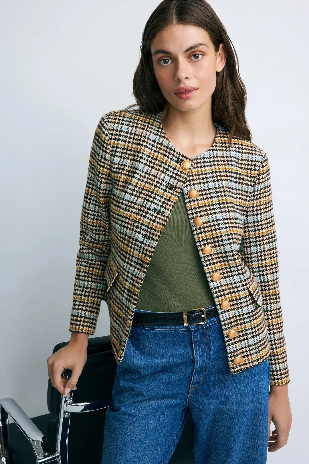Central Park West Billie Herringbone Jacket | Rent the Runway