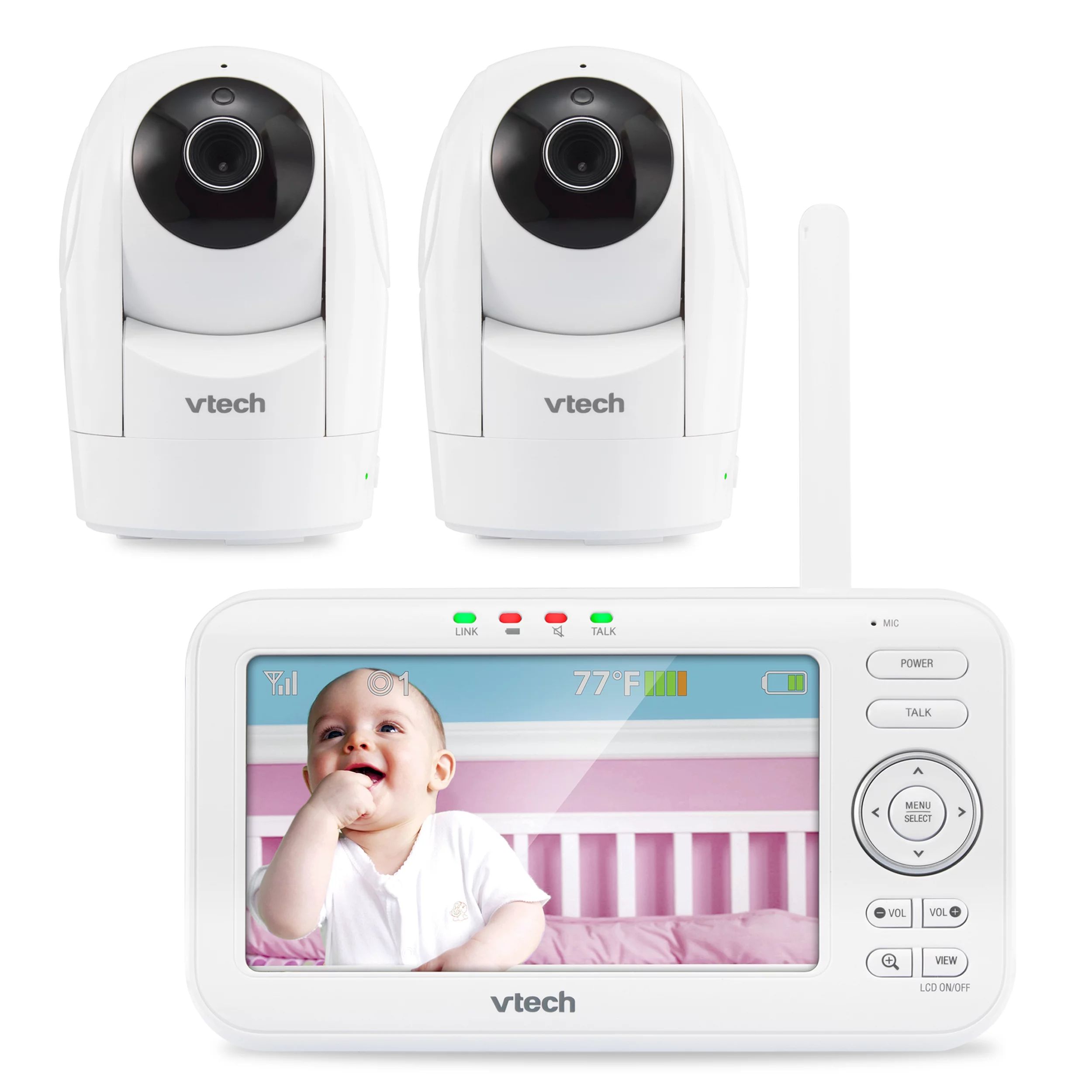 VTech 2 Camera 5" Digital Video Baby Monitor with Pan & Tilt Camera, Full Color and Automatic Nig... | Walmart (US)