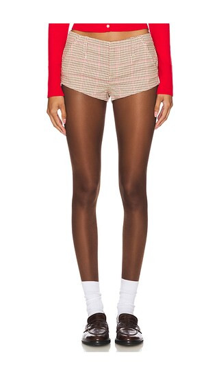 Alessia Micro Short in Tan & Red Combo | Revolve Clothing (Global)