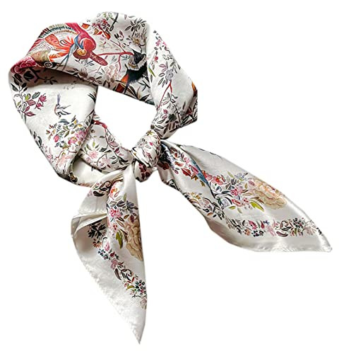 GUZOSJO Square Silk Feeling Scarf Medium Satin Hair Scarf Bracelet Gift For Women 27.5 \u00d7 27.... | Amazon (US)