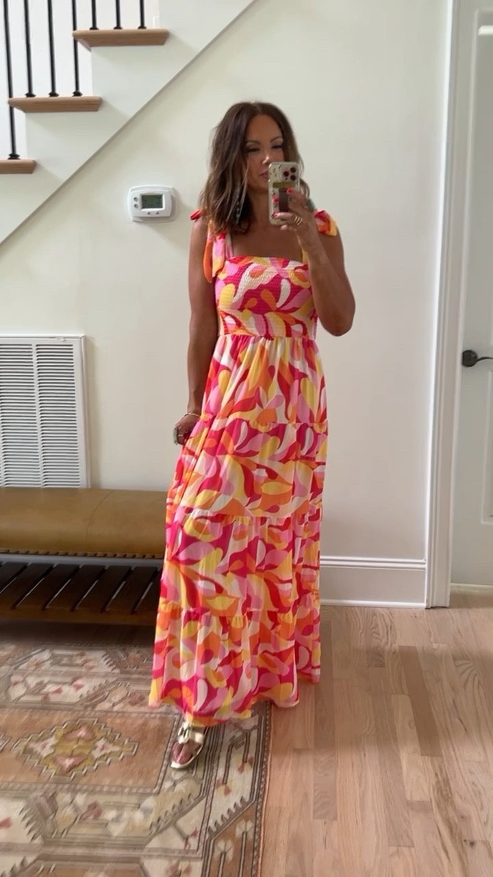 Avara Ari Dress!! The colors are so fun! I’m wearing a medium, fits TTS. Avara Olympia sandals are the perfect gold flats! Code BETSY works for 72 hours only!

#LTKSeasonal #LTKstyletip #LTKFind