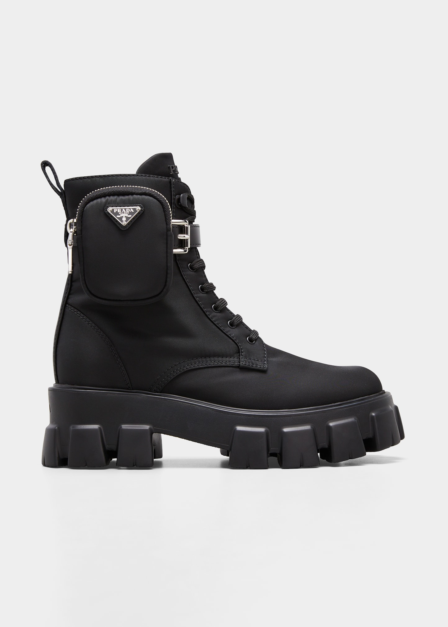 Nylon Zip Pocket Lug-Sole Combat Booties | Bergdorf Goodman