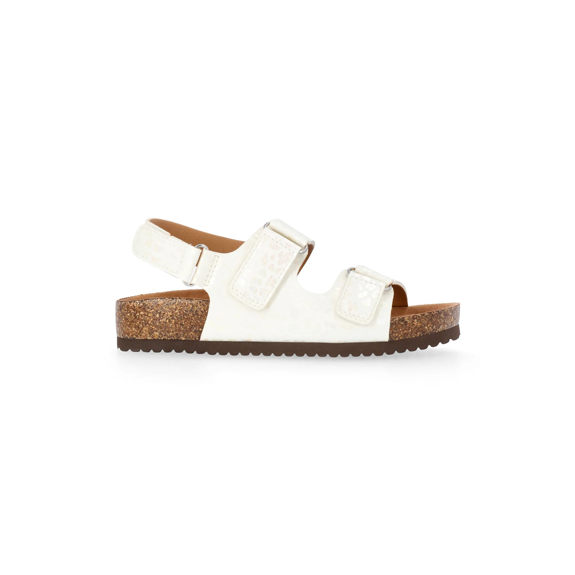 Wonder Nation Little and Big Girls' Double Buckle Footbed Sandals | Walmart (US)
