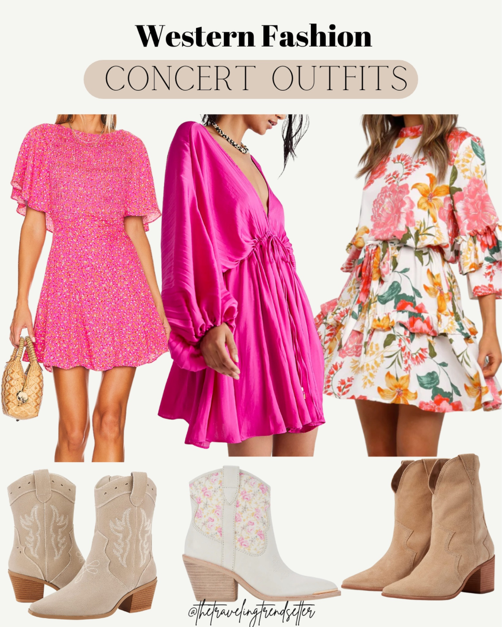Western fashion dresses and booties - cowgirl boots - spring dress - summer dress - boots - booties 

#LTKstyletip #LTKshoecrush #LTKtravel