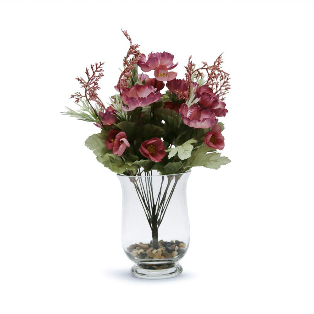 WGV Unique Bouquet Vase, 5.5" W, 8" H, Clear Short Hurricane Glass Candle Holder, Floral Planter ... | Amazon (US)