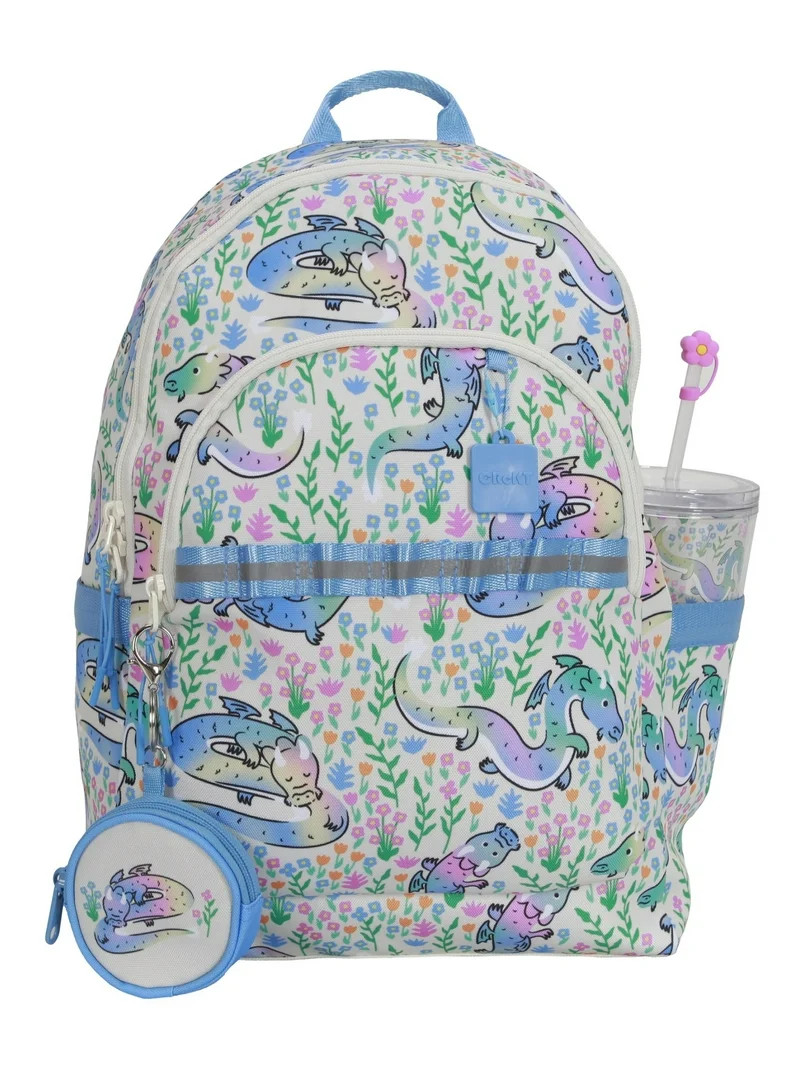 CRCKT Girls Rainbow Dragon 16" 3-Piece Backpack Set, Cream | Walmart (US)