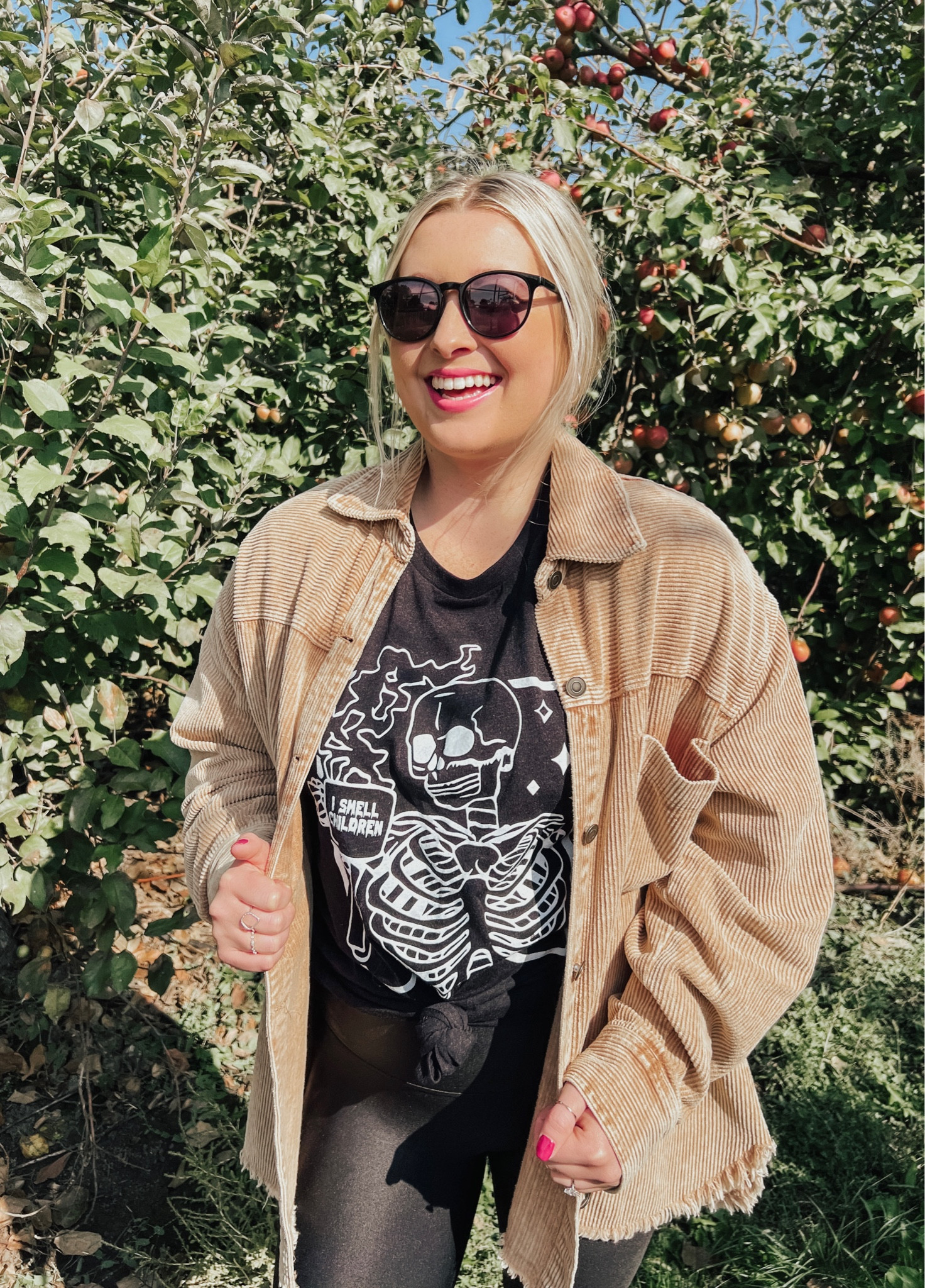 Spooky season uniform 💀🖤

Love this tee and it being so easy to  layer with a shacket or denim jacket. I sized up one for an oversized look in the tee and the corduroy jacket!

#LTKstyletip #LTKHalloween #LTKfindsunder50