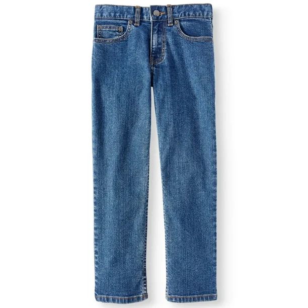 Wonder Nation Boys Straight Denim Jeans, Sizes 4-18 & Husky - Walmart.com | Walmart (US)