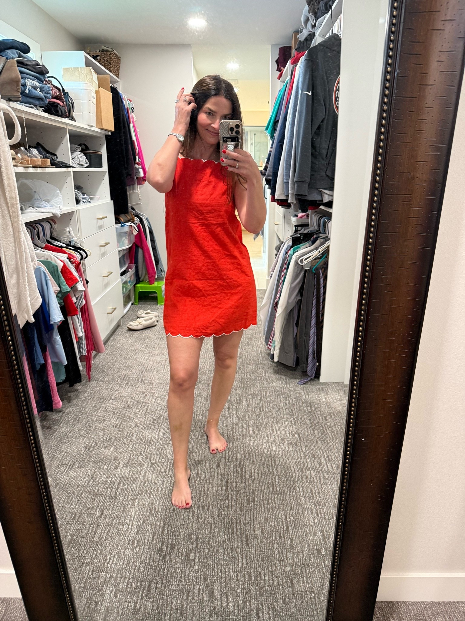 Perfect little shift dress for summer - says color is orange but it’s definitely red! wearing XS

#LTKSeasonal #LTKSaleAlert #LTKootd