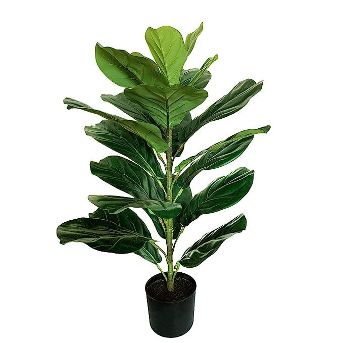 BESAMENATURE Artificial Fiddle Leaf Fig Tree/Faux Ficus Lyrata for Home Decor, 30 inches Tall, Gr... | Amazon (US)