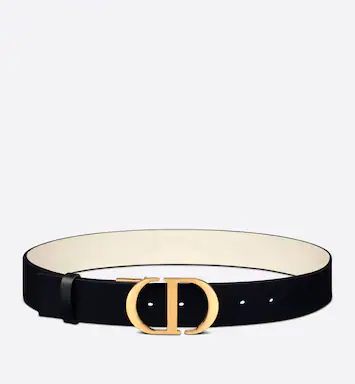 30 Montaigne Reversible Belt Black and Latte Smooth Calfskin, 35 MM | DIOR | Dior Couture