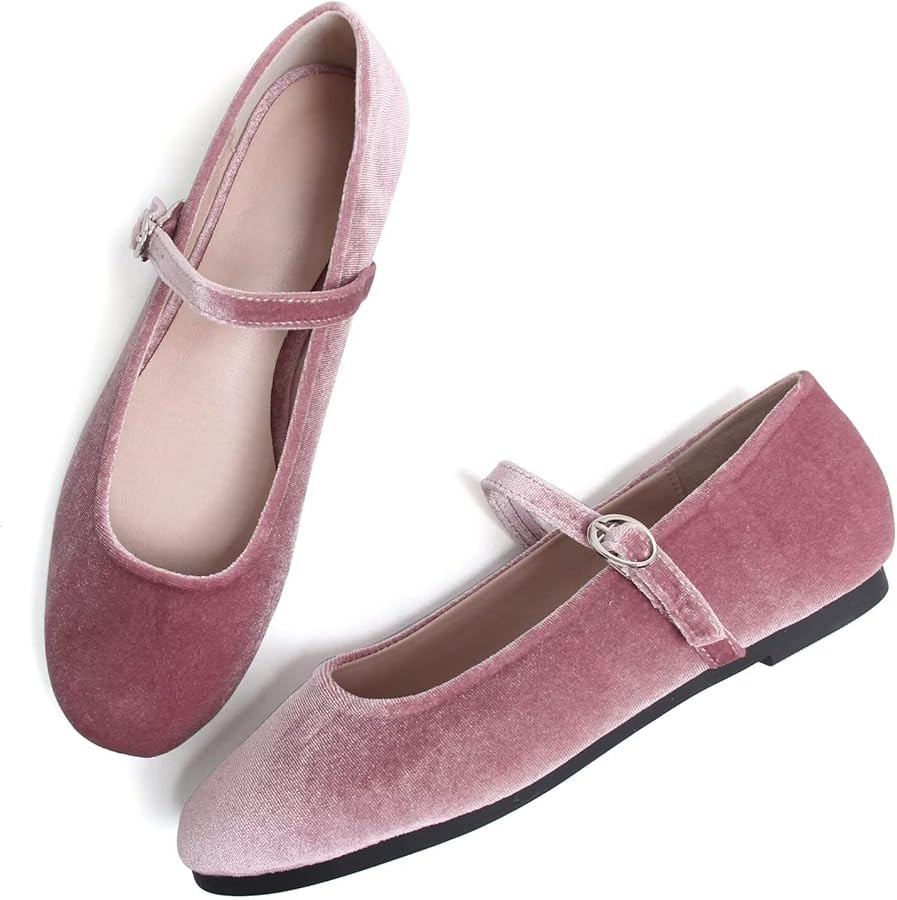 Stunner Women's Mary Jane Flats Fashion Round Toe Ballet Flat Shoes Comfortable Ankle Strap Flats... | Amazon (US)