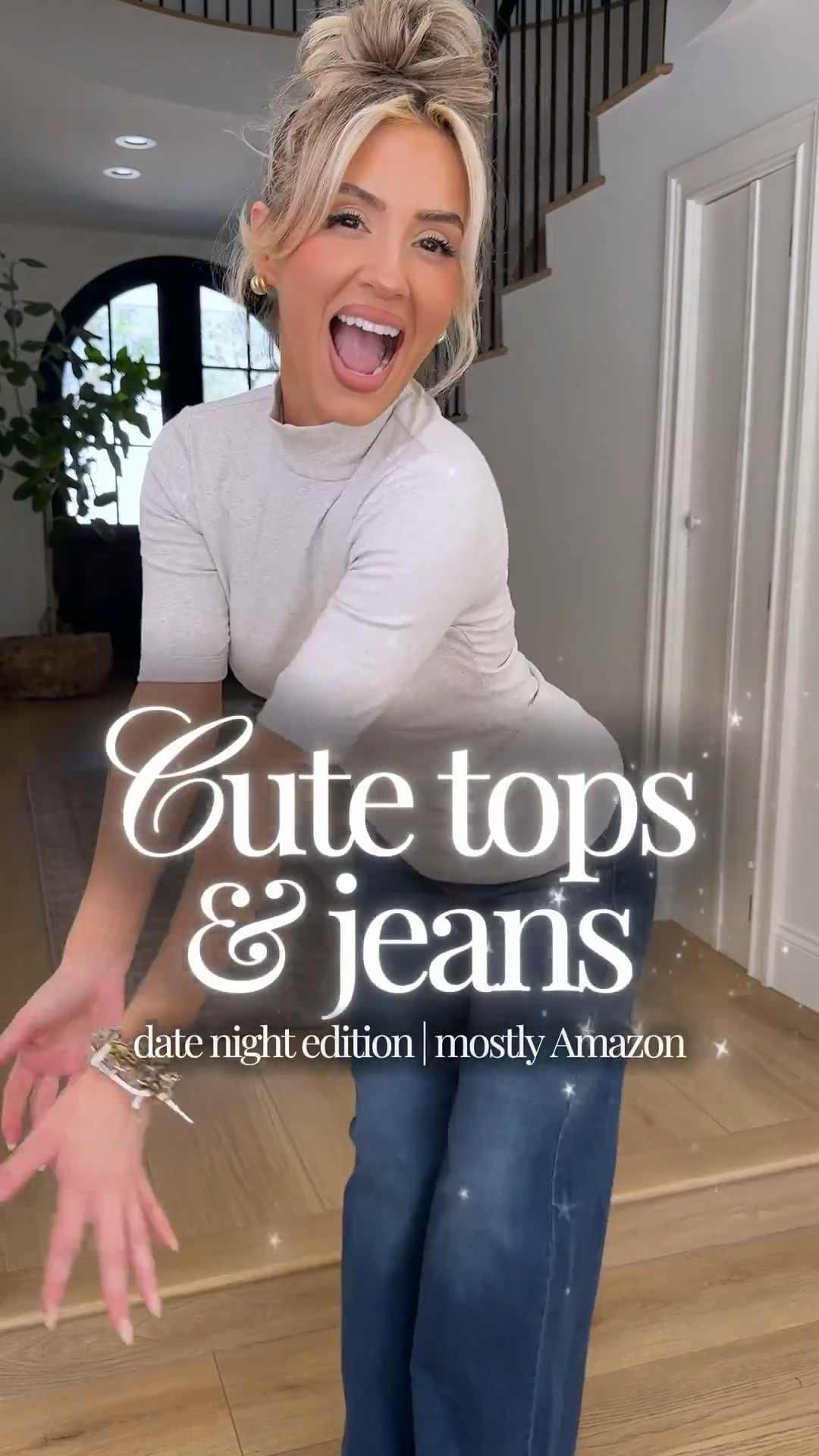 Cute tops & jeans | date night edition! Wearing XS (if available) if not, small 

✔️Look 1 with cape top | ribcage wide leg Levi’s in size 27

✔️Look 2, 4, 5, 6 is with Levi’s 318 size 26 (size down they have lots of stretch)

✔️Look 3 Levi’s 501 from Macys in size 26 (little stretch)

#LTKootd #LTKgrwm #LTKU