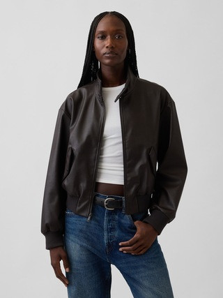 Vegan Leather Bomber Jacket | Gap (US)