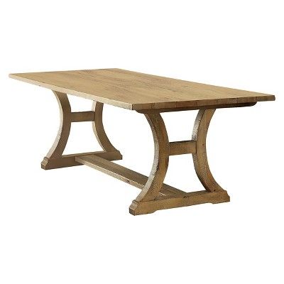 Shelia Solid Pine Wood Dining Table Rustic Light Oak - HOMES: Inside + Out | Target