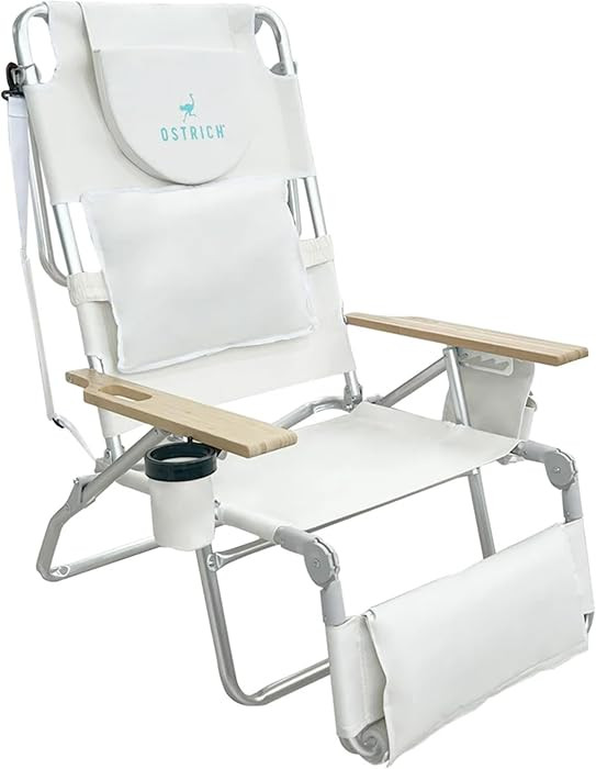 Ostrich the Deluxe 3N1 Reclining Lounger, Relaxing Beach Chair, White | Amazon (US)