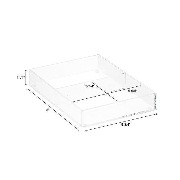 Luxe Acrylic Short 2-Section Divided Drawer Insert | The Container Store
