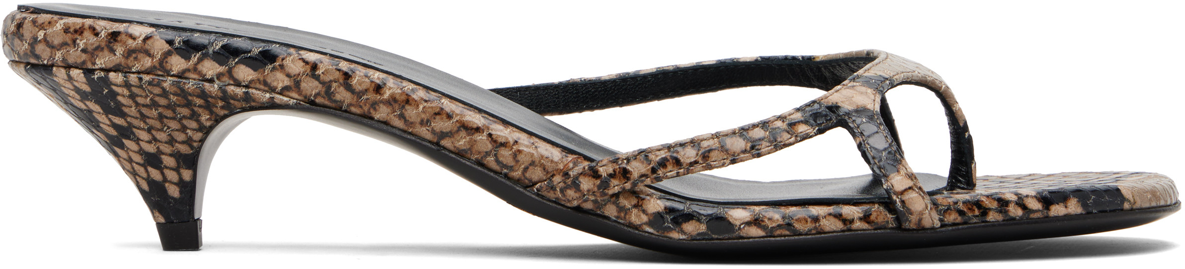 KHAITE Taupe Mila Heeled Sandals | SSENSE