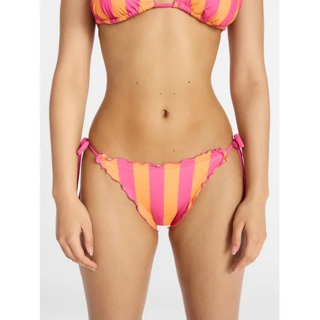 No Boundaries Striped Side Tie Bikini Bottoms Women s XXS-XXL | Walmart (US)