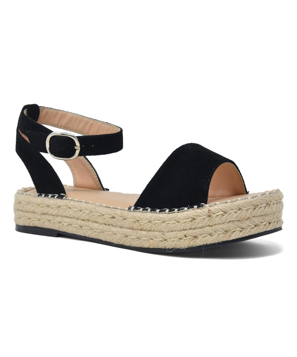Chase & Chloe Women's Sandals BLACK - Black Jenea Platform Sandal - Women | Zulily
