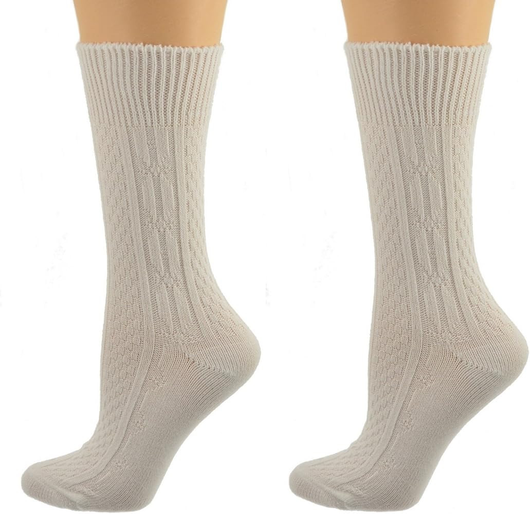 Sierra Socks Women's Classic Cable Knit Acrylic Crew Winter Socks-Soft,Warm & Breathable with 2 P... | Amazon (US)
