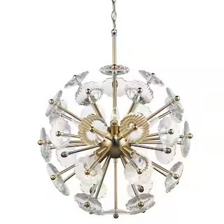 Floret 8-Light Satin Brass Chandelier with Clear Crystal Accents | The Home Depot