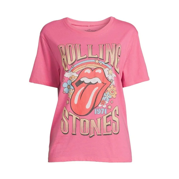 Time and Tru Women's Short Sleeve Band Graphic Tee | Walmart (US)