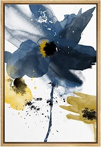 SIGNWIN Framed Canvas Wall Art Blue Flower Canvas Prints Home Artwork Decoration for Living Room,... | Amazon (US)