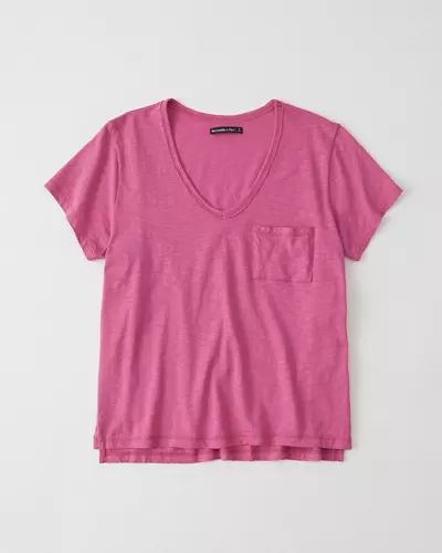 Womens V-Neck Boyfriend Tee | Womens Summer Outfit Sale | Abercrombie.com | Abercrombie & Fitch US & UK