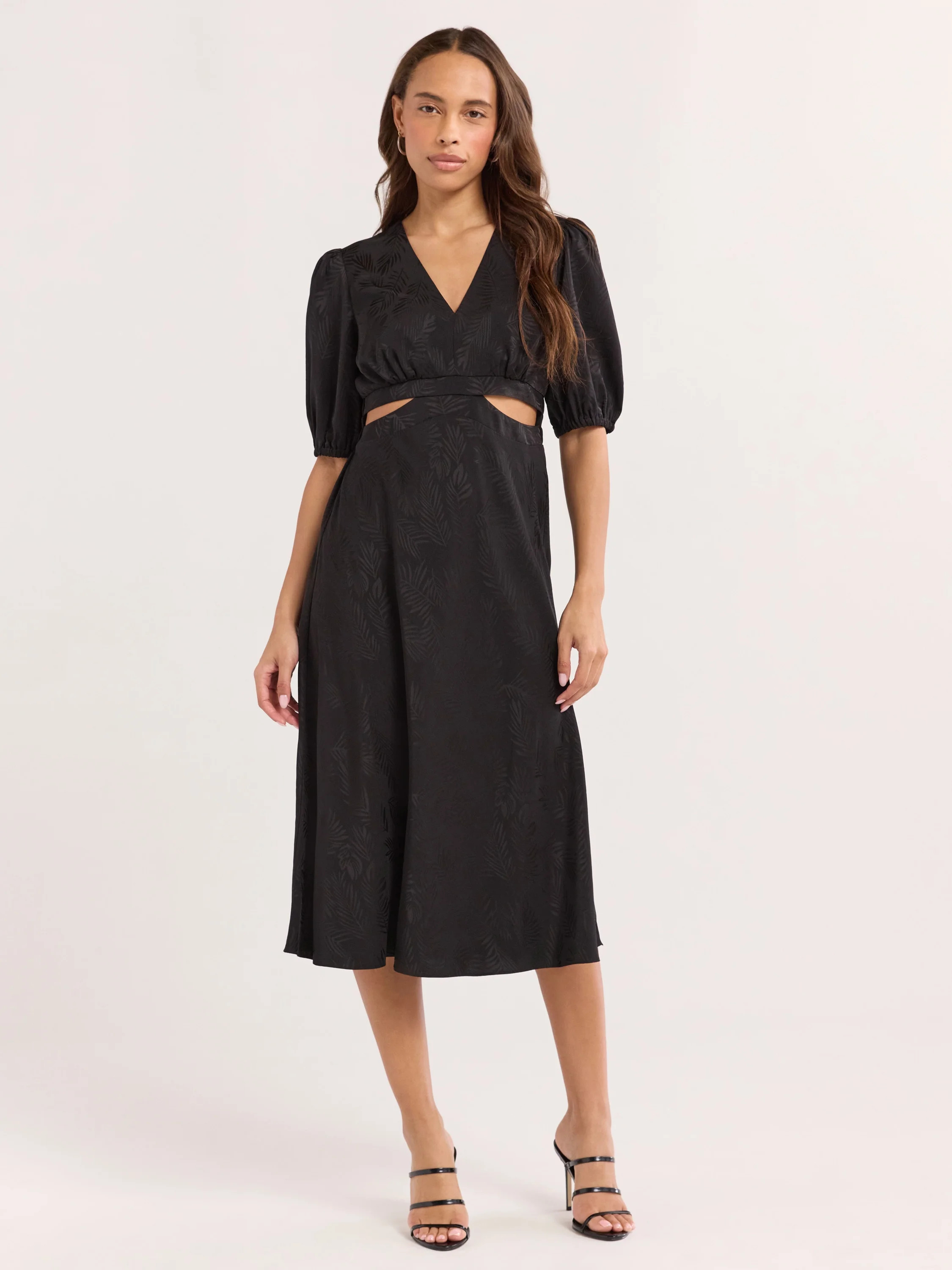 Sofia Jeans Women's and Women's Plus Satin Jacquard Dress, Mid Calf Length, Sizes XS-4X | Walmart (US)