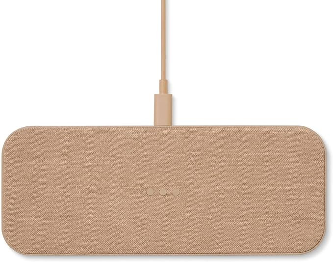 Courant Catch:2 - Belgian Linen Dual Wireless Charging Pad - Qi-Certified - Compatible with iPhon... | Amazon (US)
