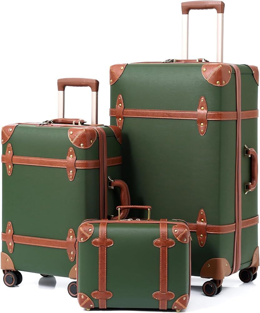 NZBZ Vintage Luggage Sets Luxury Cute Suitcase Retro Trunk Luggage with TSA Lock for Men and Wome... | Amazon (US)