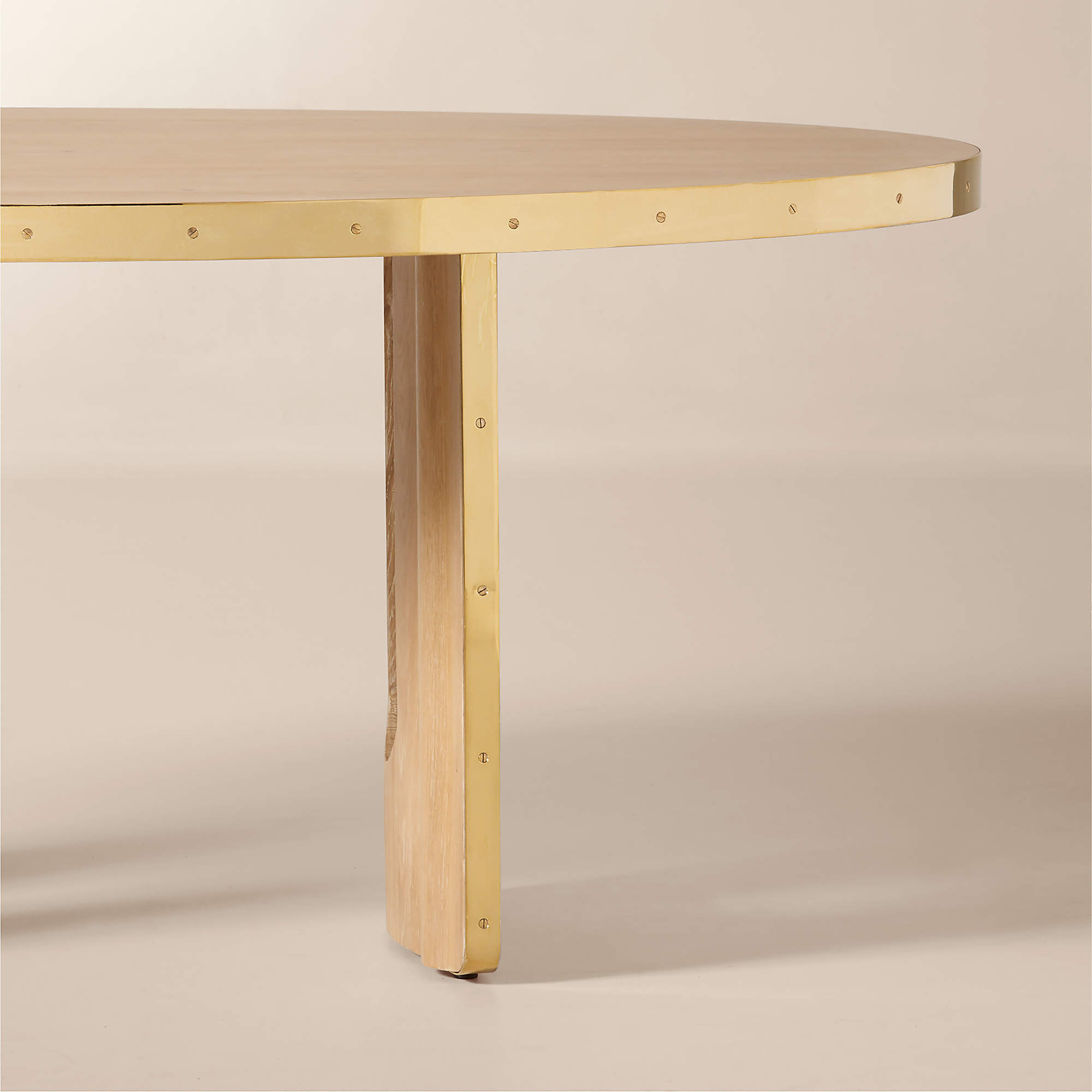 Albertine 72" Oval Oak and Unlacquered Brass Dining Table by goop + Reviews | CB2 | CB2