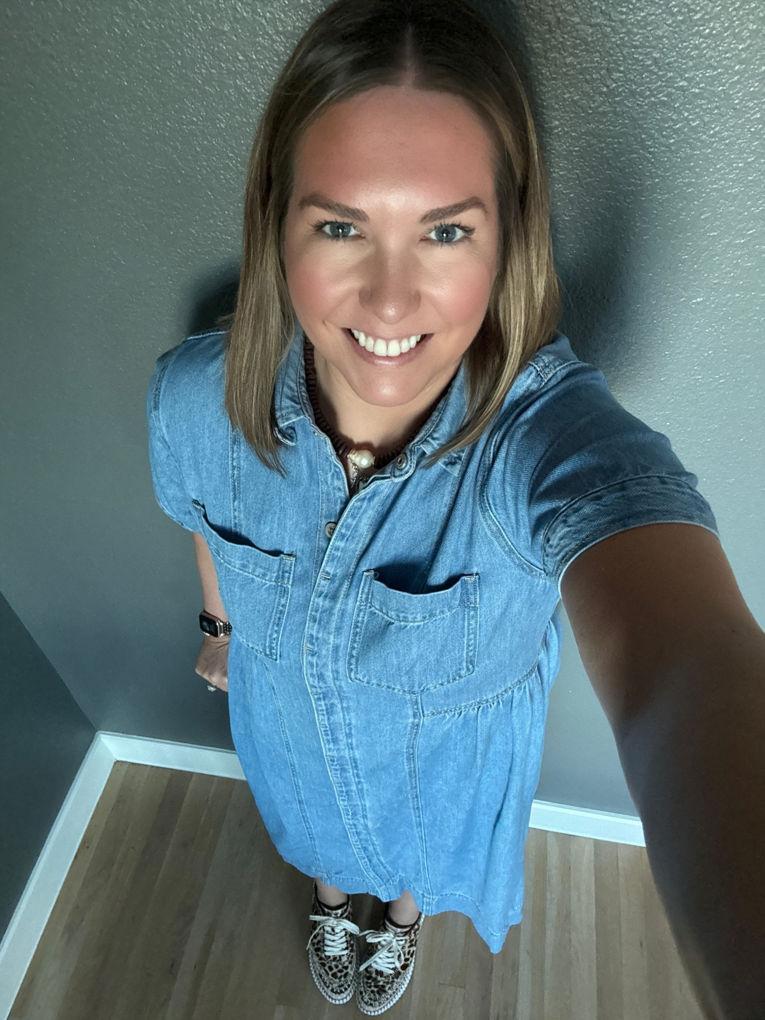 Headed out to dinner and it was still nice enough to wear this with a sweater. I love adding a fun sneaker to this dress to make it get a little pop of pattern. The denim is really soft but has nice structure to it too  

#LTKHoliday #LTKootd #LTKMidsize